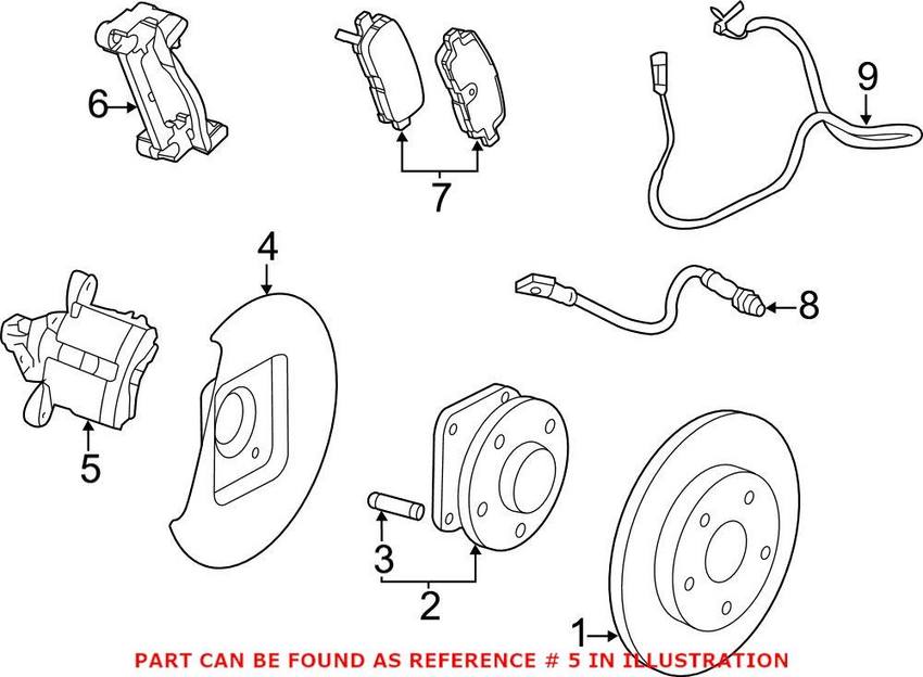 Disc Brake Caliper Housing - Rear Driver Side (Code DB)